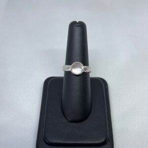 White Topaz (Rose Cut 8mm) Ring Handmade